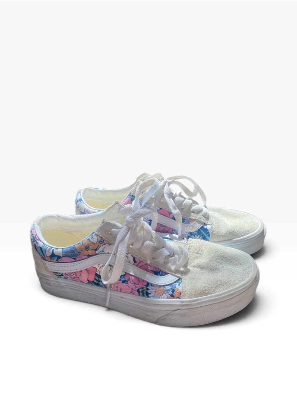 Vans Old Skool Vintage Floral Womens 5.5 Mens 4 Suede Marshmallow Sneakers